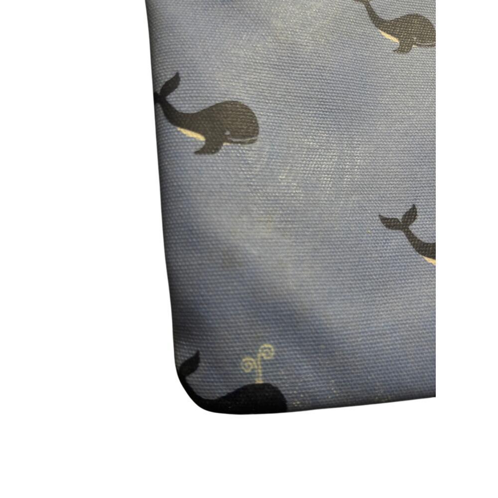 Kate Spade New York Whale Print Cosmetic Pouch Blue Zip Clutch Makeup Bag - Picture 5 of 10